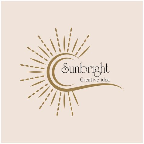 Vector sunbright sunshine sunlight icon ... | Premium Vector #Freepik #vector #alchemy #astrology #astrology-logo #esoteric Sun Logos Ideas, Sun And Moon Logo Design, Sun Icon Logo, Graphic Studio Logo, Sun Logo Ideas, Sunshine Logo Design, Sun Logo Design Ideas, Sunlight Logo, Sun And Moon Logo