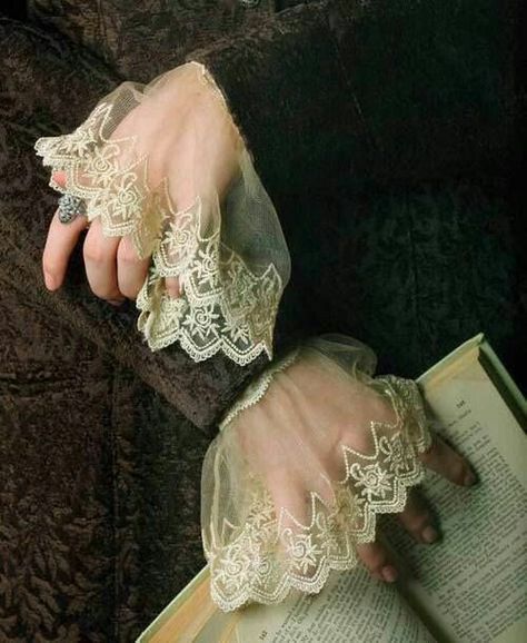 Gloves, Lace, White