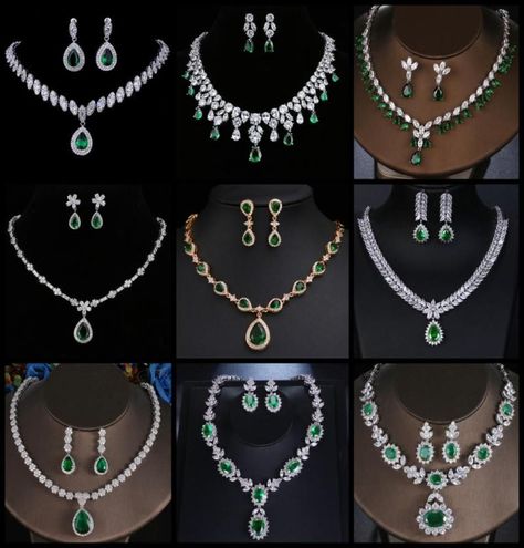 welcome to my store Emerald Green Necklace, Bridal Jewelry Set, Trending Necklaces, Cubic Zirconia Necklace, Luxury Necklace, Cubic Zirconia Jewelry, Green Jewelry, Necklace And Earring Set, Emerald Earrings