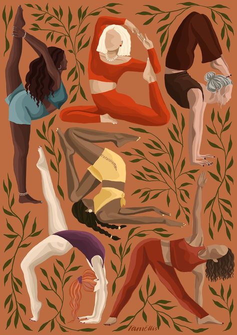 Yoga Kunst, Namaste Art, Arte Yoga, Feminism Art, Yoga Illustration, Yoga Prints, Yoga Pictures, Print Illustration, Yoga Art