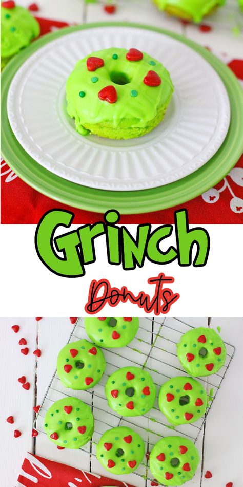 Grinch Brownies, Grinch Christmas Treats, Green Frosting, Green Donut, Grinch Cookies, Grinch Christmas Party, Cream Cheese Brownies, Grinch Party, Holiday Eating