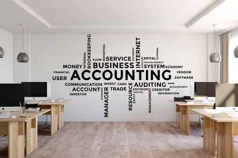 Excited to share the latest addition to my #etsy shop: Accounting Decor Office Wall Decal Idea Teamwork Business Worker Inspire Office Decoration Motivation Stickers Mural Unique Gift 2499ER https://etsy.me/33VuT0Z #bedroom #walldecal #customizeddecals #officewalldecal Tax Office Decor Ideas, Accounting Office, Office Wall Design, Office Wall Decals, Library Wall, Norfolk Va, Wall Tattoo, Painting Quotes, Wall Vinyl