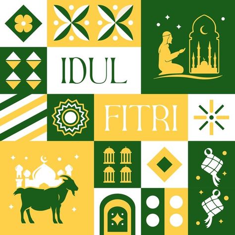 Eid mubarak idul fitri seamless pattern ... | Premium Vector #Freepik #vector Eid Fitri Design, Idul Fitri Design, Eid Poster, Eid Card, Eid Card Designs, Graphics Design Ideas, Food Graphic Design, Idul Fitri, Hari Raya