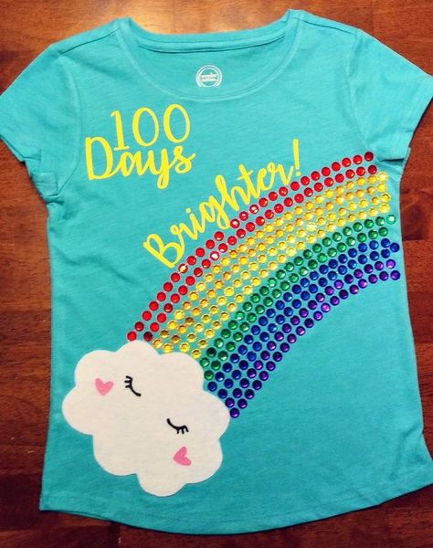 100 Days Of School Ideas For Toddlers, 100 Day Of School Shirt With Gems, 100 Days Of School Rainbow Shirt, 100 Days Brighter Shirt Diy, 100th Day Ideas For Kindergarten, 100 Days Rainbow Shirt, 100 Day Shirts For Kids, 100 Days Shirt Ideas, 100s Day Shirt