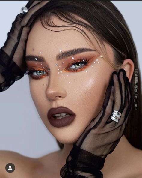 Editorial Make-up, Drag Make-up, Rhinestone Makeup, Date Makeup, Photoshoot Makeup, Beauty Make-up, Makijaż Smokey Eye, Dope Makeup, Makeup Eye Looks