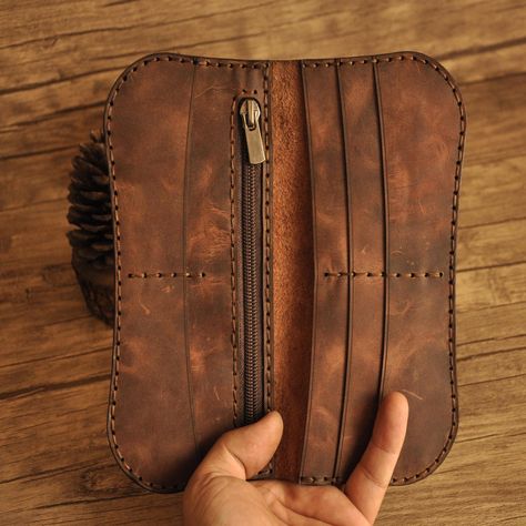 Dark Brown Leather Long Wallets, Men's Bifold Wallet, Women's Zipper Wallet, Classic Brown Wallet, Biker Card Holder, Christmas Gift For Him Christmas Gift For Him, Brown Wallet, Classic Brown, Christmas Gifts For Him, Clip Wallet, Money Clip Wallet, Zipper Wallet, Bifold Wallet, Wallet Bag