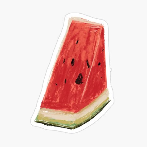 Get my art printed on awesome products. Support me at Redbubble #RBandME: https://www.redbubble.com/i/sticker/Watermelon-Delight-by-Manitarka/51179228.JCQM3?asc=u Watermelon Sticker, Watermelon Slices, Summer Art, Watercolor Drawing, Glossier Stickers, Cute Stickers, Watermelon, Art Drawings, Art Prints