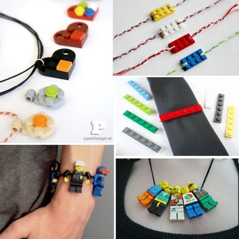 Lego Necklace, Lego Hacks, Lego Jewelry, Lego Accessories, Diy Lego, Lego Diy, Lego Craft, Diy Jewlery, Lego Birthday