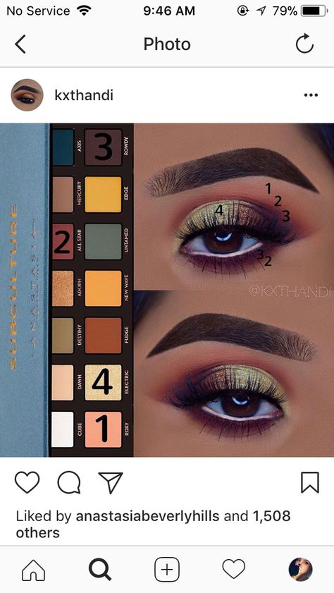 Subculture pallet look by @kxthandi Abh Subculture Looks, Subculture Palette Looks, Anastasia Subculture, Eyeshadow Art, Eye Shadow Tutorial, Shadow Tutorial, Subculture Palette, Trendy Eyeshadow, Model Citizen