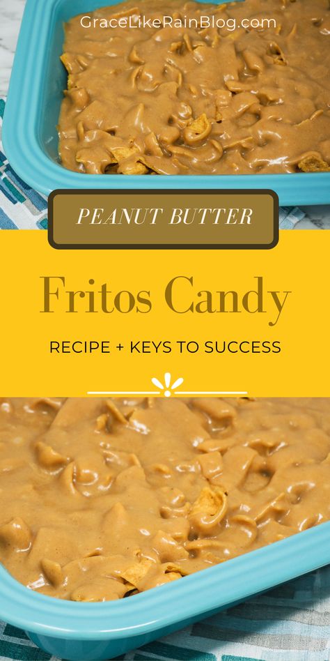 Peanut Butter Fritos Cookies are an easy no-bake treat that is made in the microwave! We're taking Fritos corn chips and coating them in a thick peanut butter layer that will knock your socks off. These Peanut Butter Fritos bars are so easy and delicious. | Easy Peanut Butter Fritos Candy Bars | Peanut Butter Bars with Fritos | Fritos Corn Chips Candy with Peanut Butter | Candy with Fritos | Dessert with Fritos | Fritos Dessert Peanut Butter Fritos Candy, Fritos Bars, Fritos Dessert, Fritos Candy, Peanut Butter Fritos, Frito Bars Recipe, Unusual Desserts, Desserts Board, Peanut Butter Recipes Easy