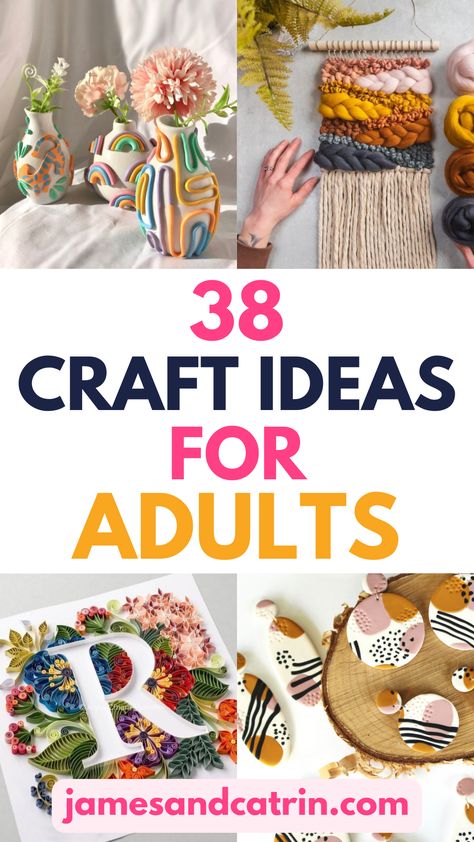 Discover fun, creative craft ideas for adults! Get inspired with easy DIY projects, art techniques and craft ideas. :art::scissors: Craft Ideas For Adults, Hadiah Diy, Kerajinan Diy, Kraf Kertas, Craft Projects For Adults, Arts And Crafts For Adults, Diy Cadeau, Quick Crafts, Crafts For Seniors