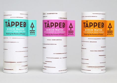 Sarah Pidgeon, Water Packaging, Water Branding, Botol Air, Cool Packaging, Water Bottle Design, Packing Design, Birch Bark, Graphic Design Studios