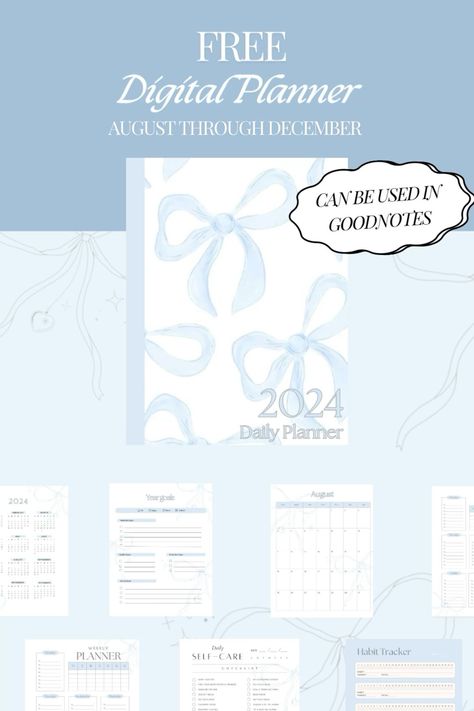 FREE Simple Digital Planner Light blue and Bows midyeardigitalplanner #plannerdeestudosgratis #bestfreedigitalplanner🎈 Canva Monthly Planner, Goodnotes Free Journal Template, Free Digital Fitness Planner Goodnotes, Free Daily Planner Goodnotes, Weekly Planner Pdf Free, Goodnotes Page Templates, Good Notes Planner Template Free, Free Digital Journal Goodnotes, Daily Planner Template Goodnotes