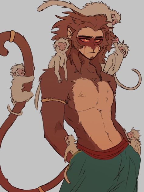 Fantasy Story Ideas, Handsome Monkey King, Cartoon Monkey, Monkey Art, King Art, Dragon Ball Artwork, Monkey King, Character Design Male, Primates