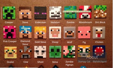 Minecraft faces Hama Minecraft, Perler Magnets, Mobs Minecraft, Minecraft Beads, Permainan Kerjasama Tim, Perler Bead Designs, Perler Beads Ideas, Creeper Minecraft, Hama Beads Minecraft