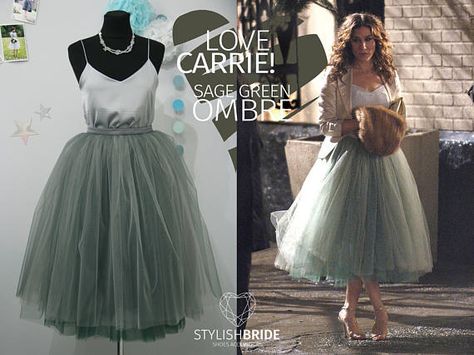 15%+SALE+Carrie+Bradshaw+Ombré+Tulle+Skirt+Leaf+Green+7 Tule Rok Outfits, Carrie Bradshaw Outfits, Tulle Skirts Outfit, Womens Tulle Skirt, Tule Rok, Gonna In Tulle, Super Puff, Green Prom, 7 Layers