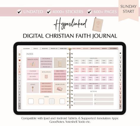 Christian Planner, Daily Digital Planner, Prayer Journal Digital Bible Journal, Faith Planner Notability Planner Goodnotes Template for iPad Prayer Journal Prompts, Daily Devotional Prayer, Prayer Journal Template, Faith Planner, Verses Bible, Goodnotes Template, Faith Journal, Notability Planner, Verse Mapping