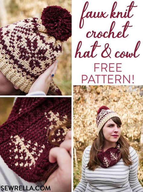 Fair Isle Crochet Pattern, Colorwork Crochet, Crochet Colorwork, Fair Isle Crochet, Knit Fair Isle, Crochet Adult Hat, Crocheting Patterns, Crochet Hat Free, Crochet Knit Hat