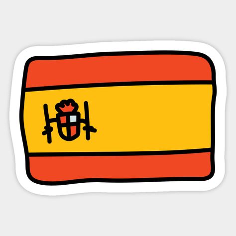 Spanyol Flag, Spanish Drawings Ideas, Spain Flag Drawing, Spanish Cartoon, Spanish Drawings, Spain Drawing, Spanish Stickers, Dancer Drawing, Spanish Flag