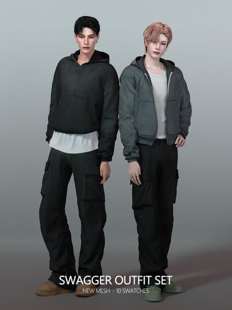 Swagger Outfit Set | Patreon Sims 4 Cc Clothes, Mods Sims 4, Sims 4 Men Clothing, Sims 4 Male Clothes, Sims 4 Tsr, Sims 4 Cas Mods, Sims 4 Cc Kids Clothing, Sims Packs, The Sims 4 Packs