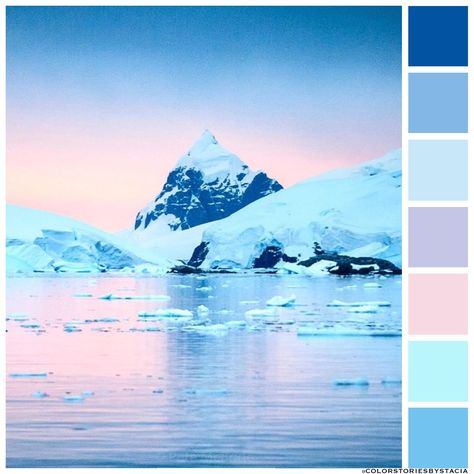 Winter pastels 💎⁠This gorgeous shot by Pete McBride proving nature always provides the best color palette (and why we should work so hard to save it before images like this no longer exist) ⁠📷: @pedromcbride via @natgeo Frozen Colors Palette, Spring Blue Palette, Winter Inspired Color Palette, Frosty Color Palette, Icy Winter Color Palette, Glacier Color Palette, Ice Blue Palette, Ice Colour Palette, Blue Color Pallete Aesthetic