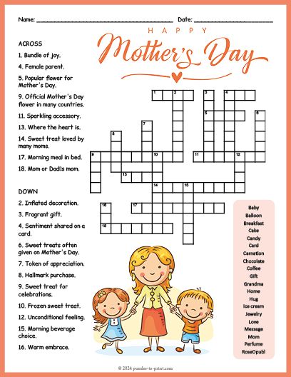 Free Printable Mother's Day Crossword Word Search Free Printable Crossword Puzzles, Printable Crossword Puzzles, Puzzle Worksheet, Library Activities, English Worksheets For Kids, Number Puzzles, Crossword Puzzles, English Worksheets, Word Puzzles