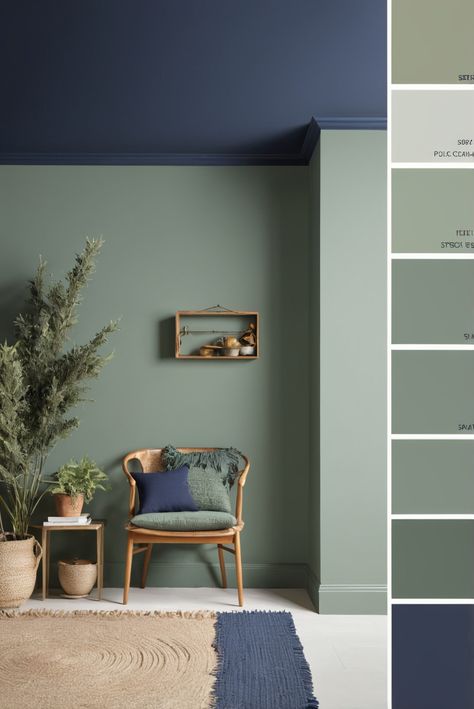 In this article, discover the top secret to achieve success with a few simple yet powerful strategies. Exciting insights await! #ad     #Colortrend #wallpaint2024  #color2024  #DIYpainting  ##DIYhomedecor  #Fixhome Colors With Navy Blue, Navy Blue And Sage Green, Green Living Room Color Scheme, Green Room Colors, Sage Living Room, Blue And Green Living Room, Sage Green Living Room, Blue And Sage Green, Navy Living Rooms