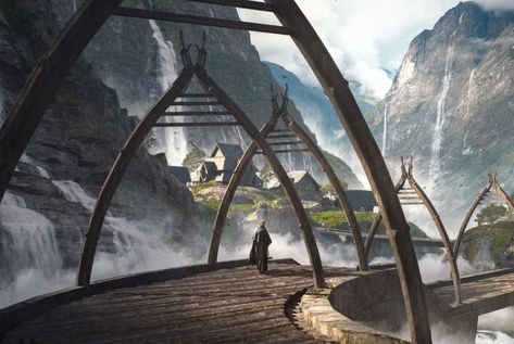 ArtStation - Freyr Village Viking Village, Image Painting, Fantasy City, Fantasy Setting, Planet Of The Apes, Matte Painting, Lofoten, Art Appreciation, Traditional Paintings