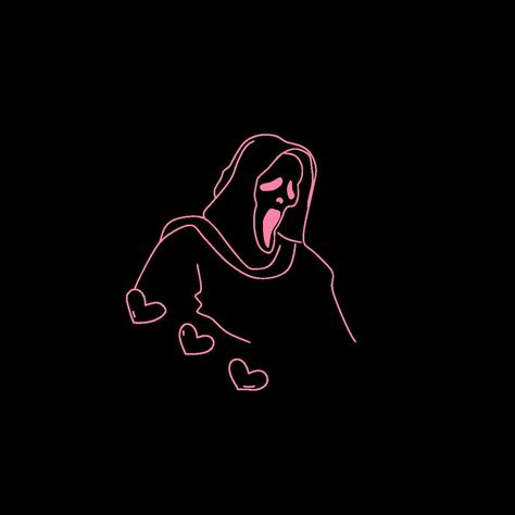 Ghostface Black Background, Ghost Face Cover Photo, Pink Ghost Face Aesthetic, Ghost Face Wallpaper Aesthetic Pink, Pink Ghostface Aesthetic, Ghost Face App Icons, Ghost Face Widget, Ghostface Wallpaper Laptop, Ghost Face Outline