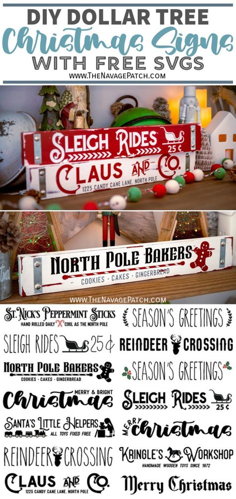 Free Svg Files For Cricut Christmas Reindeer, Winter Signs Wooden Diy, Rustic Christmas Signs Wood, Dollar Tree Christmas Signs, Dollar Tree Cricut Projects, Diy Christmas Signs, Diy Dollar Tree Christmas, Glowforge Ideas, Christmas Signs Diy