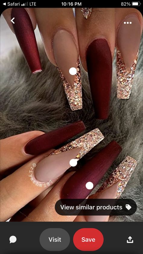 Wedding Nails For Bride Burgundy, Wine Ombre Nails, Nailart Wedding, Wine Nails, Ombre Nail, Rose Gold Nails, Ombre Nail Designs, Wedding Nails For Bride, Burgundy Wine