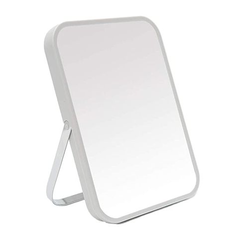 Amazon.com: YEAKE Table Desk Vanity Makeup Mirror,8-Inch Portable Folding Mirror with Metal Stand 90°Adjustable Rotation Tavel Make Up Mirror Hanging Bathroom for Shower Shaving(Gray) : Beauty & Personal Care Pastel Desk, Vanity Makeup Mirror, Aesthetic Bedroom Decor, Make Up Mirror, Folding Mirror, Portable Mirror, Wooden Vanity, Shaving Mirror, Desk Mirror