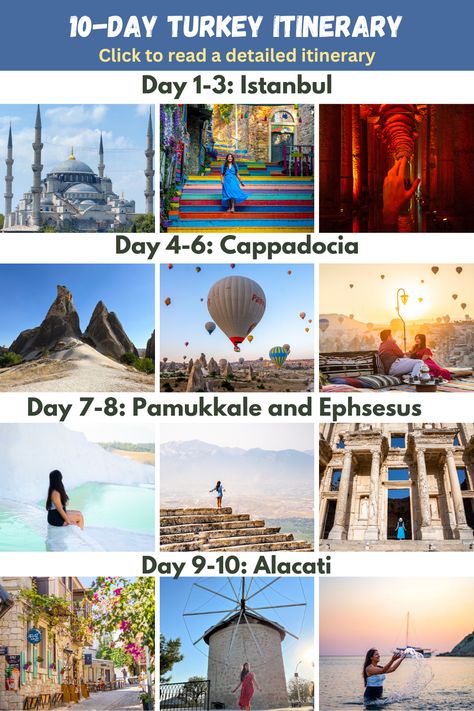 Travel Turkey Destinations, Things To Do In Turkey Bucket Lists, Turkey Budget Travel, Turkey Travel Tips, 10 Days In Turkey, Turkey Itenary, Istanbul Turkey Itinerary, Turkey Itinerary 7 Days, What To Do In Turkey