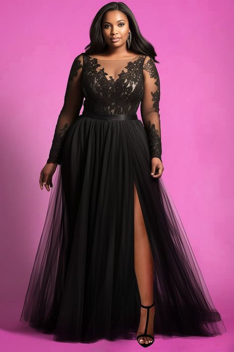 Xpluswear Black Plus Size Evening Dress, Black Bridesmaid Dress Plus Size, Black Formal Plus Size Dress, Plus Size Fairy Dress, Plus Birthday Outfit, Formal Black Tie Event Dresses, Thick Goth Plus Size, Plus Size Party Dress Special Occasions, Non Traditional Wedding Attire