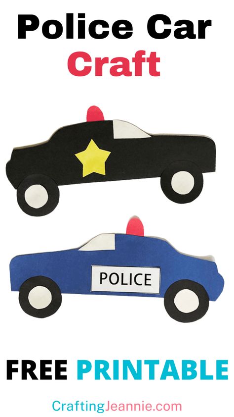 Police Car Craft, Police Officer Crafts, Fire Truck Craft, Community Helpers Preschool Crafts, School Bus Crafts, Police Crafts, Community Helpers Crafts, Community Helpers Preschool Activities, Bus Crafts