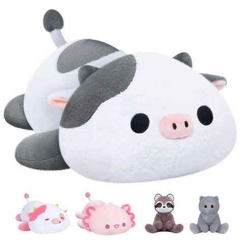 Stuffed Animals Kawaii, Weighted Stuffed Animals, Weighted Plush, Cow Plush, Kawaii Gifts, Kawaii Plush, Teddy Bear Stuffed Animal, Kawaii Design, Cute Stuffed Animals