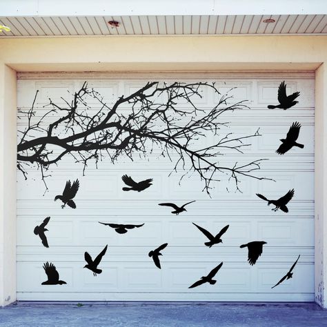 PRICES MAY VARY. Comprehensive Package: No need to buy anything separately, our Halloween garage door decoration package includes 15 magnetic crows, 1 tree branch, ensuring you have everything you need to create an unforgettable Halloween atmosphere Various Size Options: Our Halloween garage door decoration comes complete with a 1 meter/39.37inch long tree and crows in three diverse sizes 15cm/5.91inch, 10cm/3.94inch, 8cm/3.15inch to suit your decorative needs, the variety in sizes allows for a Bats Door Decoration, Foyer Halloween Decor, Garage Halloween Decor, Crow Halloween Decorations, Halloween Decorations Garage Door, Halloween Garage Decorations, Garage Halloween Decorations, Classroom Halloween Decor, Crow Halloween Decor