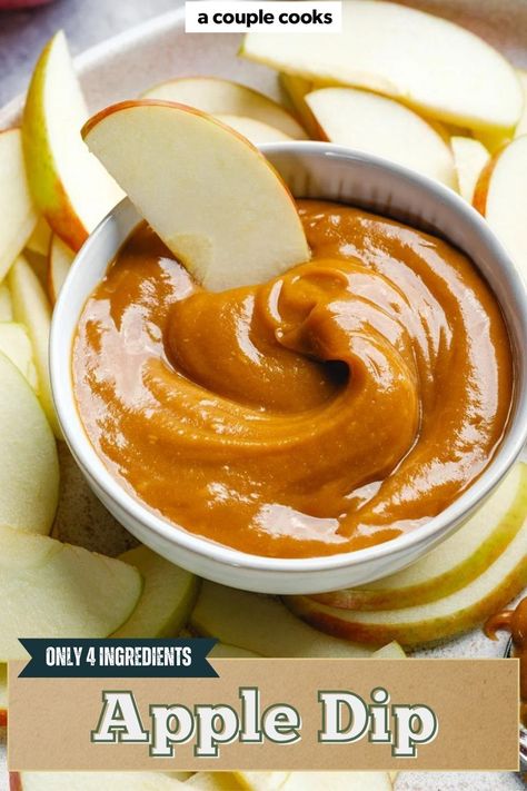 You won’t believe this caramel apple dip recipe until you taste it! Stir just 4 ingredients into a glossy peanut butter caramel that’s vegan and gluten-free. It’s so simple and the best healthy snack! Pop over to our site for this easy recipe! Healthy Apple Dip Recipe, Easy Apple Dip, Healthy Snack Mix, Caramel Apple Dip Recipe, Apple Dip Recipe, Cold Dip Recipes, Peanut Butter Caramel, Winter Salad Recipes, Caramel Apple Dip