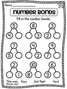 Number Bonds To 10 Worksheet Spring Math And Literacy Number Bonds Kindergarten, Number Bonds Worksheets, Adding Numbers, Decomposing Numbers, Number Bond, Spring Math, Eureka Math, Number Bonds, 1st Grade Math Worksheets