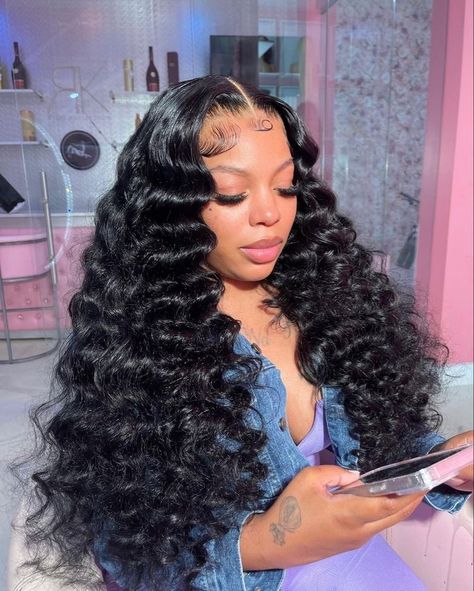 Frontal See In, Maintence Aesthetic, Bussdown Wig, Curly Black Women, Curly Wig Hairstyles, Hair Styles Women, Long Hair Curly, Wigs Hairstyles, 22 Birthday