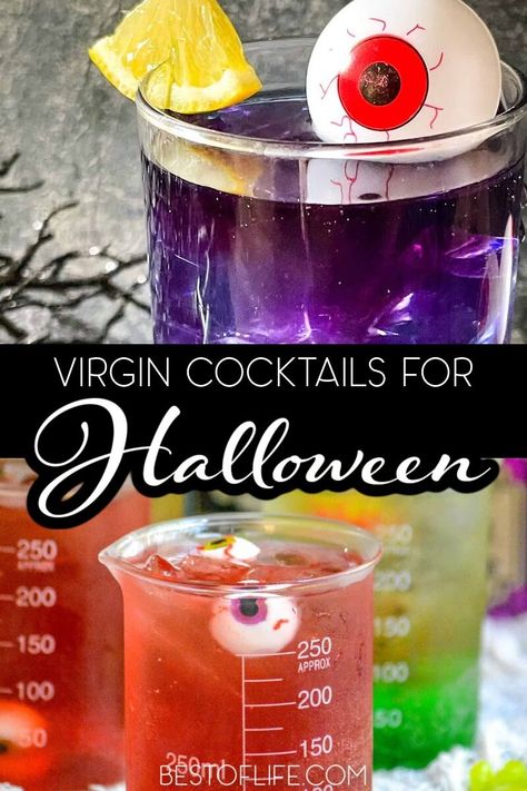 The best Halloween virgin party drinks are the perfect way for those who want to enjoy the holiday with colorful non alcoholic drinks. Halloween Recipes | Halloween Party Recipes | Halloween Drink Recipes for Kids | Halloween Drink Recipes Without Alcohol | Alcohol Free Drinks for Parties | Party Drinks for Kids | Virgin Cocktails | Halloween Mocktails Halloween Alcohol Free Drinks, Virgin Halloween Cocktails, Halloween Party Drinks Non Alcoholic Easy, Alcohol Free Halloween Drinks, Syringe Drinks Halloween, Blood Bag Drink Recipe Non Alcoholic, Halloween Theme Drinks Alcohol, No Alcoholic Cocktails, Easy Halloween Drinks For Kids