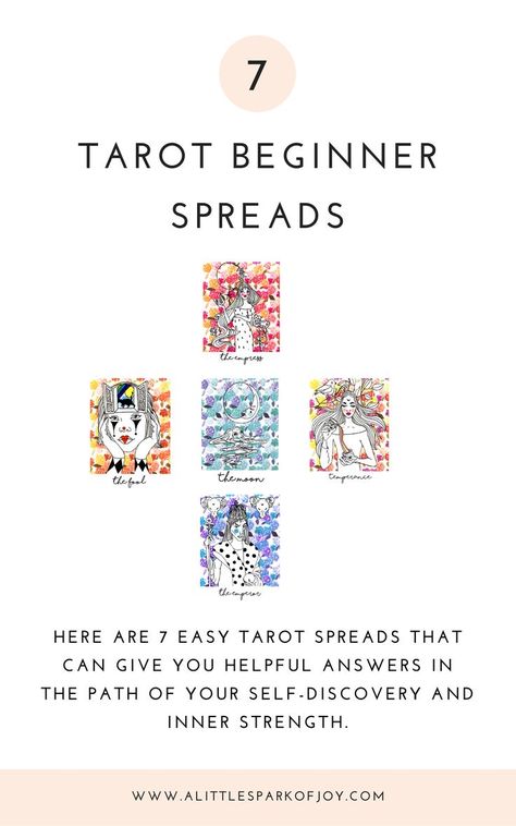 Popular Tarot Spreads, Tarot For Self Discovery, Different Types Of Tarot Spreads, How To Set Up Tarot Cards, Practice Tarot Spreads, Classic Tarot Spreads, Tarot Deck Spreads, 7 Card Tarot Spread, 9 Card Tarot Spread