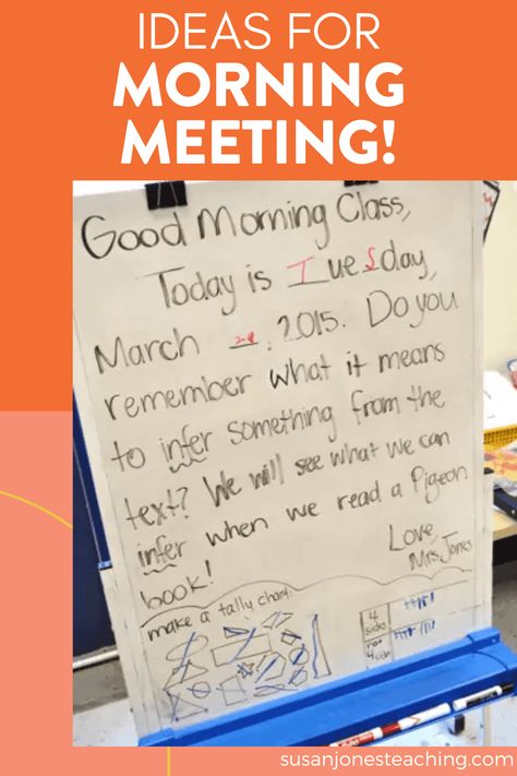 Looking for some new ideas to spice up your morning meeting?! This post is full of ideas for the morning meeting message portion in a kindergarten, first grade, or second grade classroom. Head on over to the post to get some ideas for your own classroom! Morning Messages First Grade, Morning Message Ideas First Grade, Morning Messages For Kindergarten, Kindergarten Morning Message Ideas, 1st Grade Morning Meeting, Morning Message Kindergarten, 2nd Grade Crafts, 1st Grade Centers, Second Grade Classroom