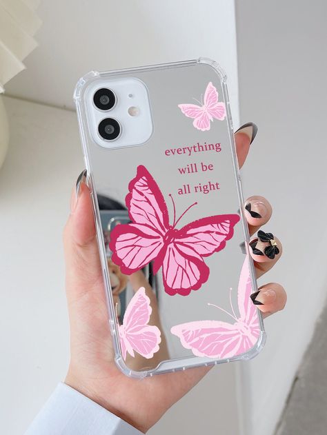 Multicolor  Collar  TPU Butterfly Phone Cases Embellished   Phone/Pad Accessories Preppy Phone Case, Diy Phone Case Design, Beautiful Iphone Case, Stylish Iphone Cases, Girly Phone Cases, Kawaii Phone Case, Beautiful Phone Cases, Pretty Iphone Cases, Pretty Phone Cases