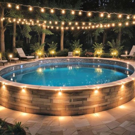 40 Must-See Above-Ground Pool Ideas for Every Backyard Above Ground Pool Hot Tub Combo, Swimming Pool And Hot Tub Ideas, Simple Inground Pool Ideas Backyards, Backyard Pool Bar Ideas, Luxury Above Ground Pool Ideas, Affordable Pool Ideas Backyard, Overground Pool Ideas, Luxury Above Ground Pool, Half In Ground Pool Ideas