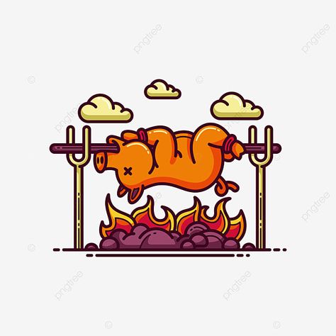 Lechon Baboy Filipino Food, Babi Panggang, Pig Clipart, Pig Png, Chicken Illustration, Pig Food, Pig Drawing, Filipino Art, Pig Illustration