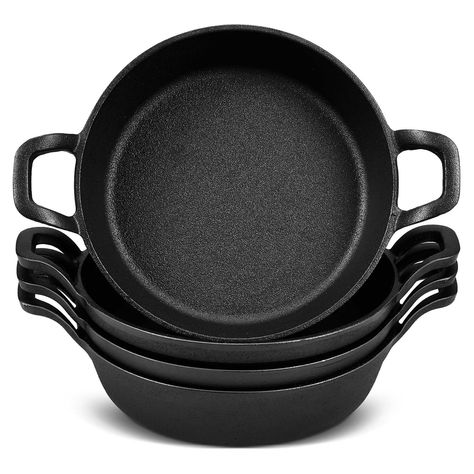 PRICES MAY VARY. Package Including: our package contains 4 pcs cast iron woks are suitable for serving single or multiple courses at the same time, you can prepare a variety of appetizers, desserts or side dishes at once, saving you time and effort, and you can share it with others Exquisite Appearance: our mini cast iron pans are designed with oval shape, which adds a touch of elegance to your table setting and is suitable for serving individual casseroles, grilled dishes or even personal sized Individual Casseroles, Kitchen Indoor Outdoor, Season Cast Iron Skillet, Mini Cast Iron, Cast Iron Pans, Cast Iron Skillets, Cast Iron Wok, Seasoning Cast Iron, Iron Cookware