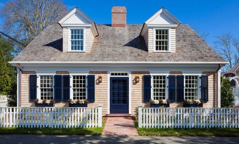 Cape House Exterior, Patrick Ahearn Architect, Patrick Ahearn, Cape Style Homes, Hgtv Dream Homes, Cedar Roof, Cape Cod Style House, Modern Floor Plans, Brick Chimney