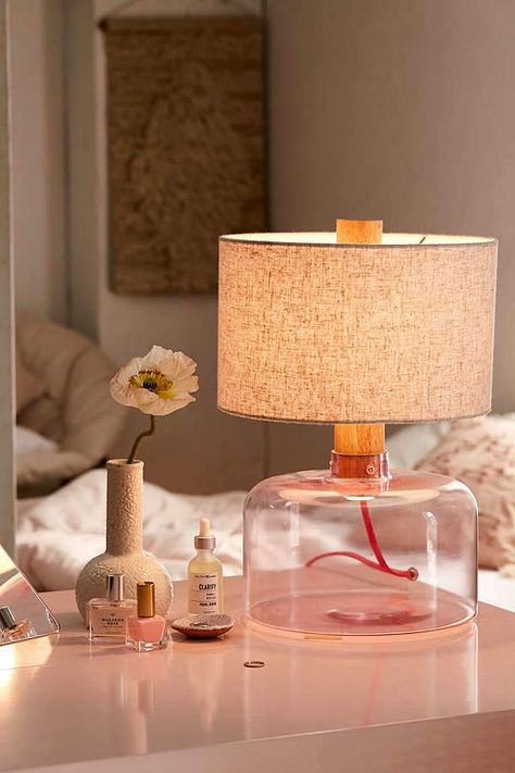 Mila Tinted Glass Table Lamp #bedroom #homedecor #bedroomdecor #affiliate Urban Outfitters Home, Bedroom With Bath, Large Lamps, Tinted Glass, Bright Homes, Contemporary Lamps, Touch Lamp, Wood Lamps, Bedroom Lamps