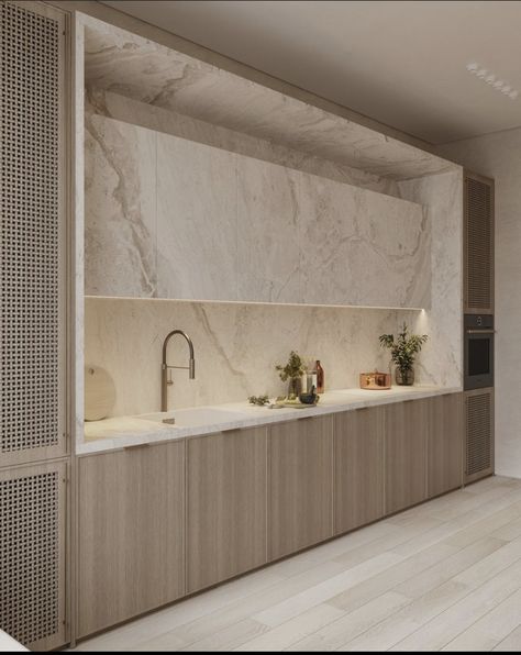 Minimal Kitchen Design, Minimal Kitchen, Marble Counter, House Design Kitchen, Kitchen Room Design, Kitchen Inspiration Design, Kitchen Shelves, Luxury Kitchen, Cabinet Design